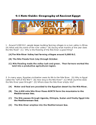 4 1 Note Guide Geography Of Ancient Egypt