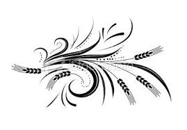 Calligraphic Wheat Flourishes Vector Illustration Windmill Art Wheat Tattoo Vector Art Illustration