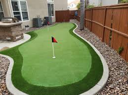 Artificial turf can be installed on uneven surfaces to create a smooth, soft surface. Prolawn Turf Artificial Grass Putting Greens Pet Turf
