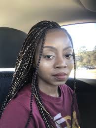 Box braids done with color 33 and 1b. Braidlife Colorcreations Boxbraids Small Colors 27 30 33 99j Box Braids Braids Hair