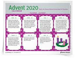 Catholic liturgical calendar with links to daily readings and reflections for mass. Advent Calendar Download Sadlier Religion