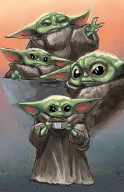 Star Wars Baby Yoda The Mandalorian 11 X 17 Print Star Wars Painting Yoda Wallpaper Star Wars Baby