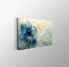Tablou Canvas Print Floare Albastra in Textura Delicata flori petale f –  The Print Studio