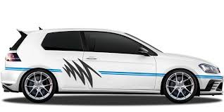 Autoaufkleber Mit Zierstreifen Auf Vw Golf Oder Alle Anderen Marken Auto Aufkleber Aufkleber Autos