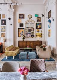 Amazing dining room decoration with tom dixon copper shades over pedestal dining table surrounded by gray barrel back dining chairs with antique brass base by kelly wearstler. Kelly Wearstler Furnishes San Francisco Proper Hotel With European Design