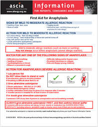 first aid for anaphylaxis australasian society of clinical