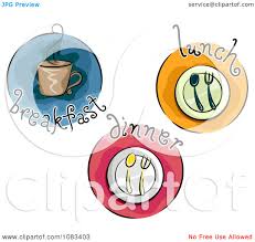 A illustration of a family having a thanksgiving dinner together. Clipart Breakfast Lunch And Dinner Meal Icons Royalty Free Vector Illustration By Bnp Design Studio 1083403