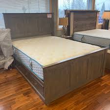 Allen queen panel bed with storage $795. Queen Archbold Shaker Bed Frame Low Pedestal 3 Drawer Bedrooms More Seattle