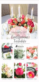 Hochzeitsdeko In Der Trendfarbe Des Jahres Living Coral Tischdeko Selber Machen Aus Edelnelken Pfingst Hochzeitsdeko Nelke Hochzeit Tischdeko Selber Machen
