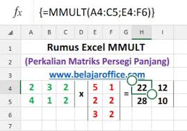 Perkalian matriks 3×3 dengan 3×2. Mmult Rumus Excel Menghitung Perkalian Matriks Belajar Office