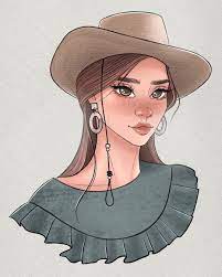 I Really Like These Earthy Tones Drawn On Procreate App Girly Art Digital Art Girl Cute Art Styles