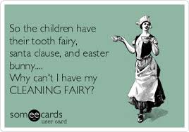 So The Children Have Their Tooth Fairy Santa Clause And Easter Bunny Why Can T I Have My Cleaning Fairy Cleaning Quotes Funny Clean Funny Memes Cleaning Quotes