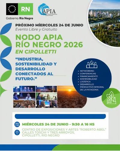 🔥 ¡LOS ESPERAMOS LA SEMANA PRÓXIMA EN EL NODO APIA RÍO NEGRO 2026 EN CIPOLLETTI! Los #NodosAPIA2026 siguen recorriendo el país y esta vez hacemos pie en Cipolletti. Te invitamos a formar