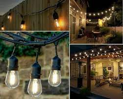 String light with s14 single filament led bulbs. 48 Ft Led String Lights Outdoor Patio Yard Commercial Grade Waterproof Bulbs New Ebay