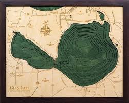 Glen Lake 3 D Nautical Wood Chart 16 X 20 Inland Lakes