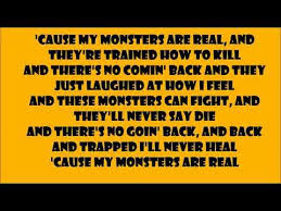 I'm friends with the monster that's under my bed<br>get along with the voices inside of my head<br>you trying to save me, stop holding your breath<br>and you think i'm crazy, yeah, you think i'm crazy<br>i wanted the fame, but not the cover of newsweek<br>oh well, guess beggars can't be choosey. Shinedown Monsters Lyrics Youtube Great Song Lyrics Shinedown Lyrics Song Lyrics