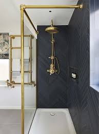 Bathroom Shower Tile Ideas Black And White Image Result For Navy Herringbone Tile Black White Bathrooms Black Tile Bathrooms Black Bathroom