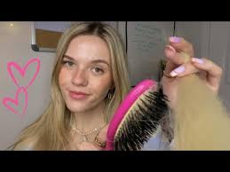 ASMR Hair Play For Sweet Dreams 🎀🎧🧸 (brushing, combing, clipping)