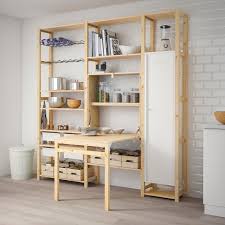 Ivar 3 Section Unit With Foldable Table Pine White Ikea Foldable Table Foldable Dining Table Ikea Ivar