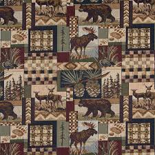 Buy your rustic dinnerware, lodge dining and kitchen decor at black forest decor, your source for. Bears Deer Moose Acorns Pine Trees Themed Tapestry Upholstery Fabric By The Yard Rustic Upholstery Fabric By Palazzo Fabrics