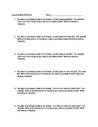 Therefore, the original inequality will be equivalent to Inequality Word Problems Examples Pdf