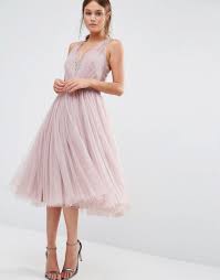 Little Mistress Verziertes Midikleid Mit Tullrock Abendkleid