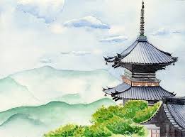 Japanese Temple Kyoto Kiyomizudera Art Watercolor Painting Japanese Watercolor Japan Watercolor Japanese Temple Find the perfect chinese temple drawing stock photo. japan watercolor japanese temple