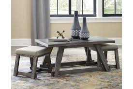 Harpoli Coffee Table With Nuvella Nesting Stools Coffee Table Coffee Table With Seating Furniture
