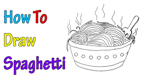 Begin by drawing an oval nested within a slightly larger oval. How To Draw Spaghetti Easy For Kids Youtube