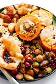 Whether smothered atop a turkey bust, mixed with mashed potatoes or eaten all on its own, it's a welcome enhancement to the thanksgiving table. Your Entire Vegetarian Thanksgiving Dinner On A Sheet Pan