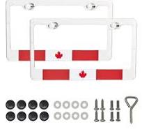 Portaplacas para auto con diseño de bandera, de barras, internacional,  acero inoxidable 304 de alto grado