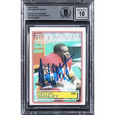 WFT Dexter Manley Signed 1983 Topps #191 Rookie Card Auto 10! BAS Slabbed