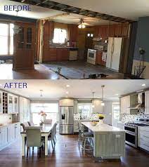 Walls were demolished and new spaces were created. Before And After Of This Beautiful Open Concept Kitchen The Before Picture Was Taken Right After Open Concept Living Room Home Remodeling Open Concept Kitchen