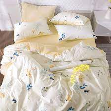 Queen Bedding Set Bedding Set Yellow Bed Sheet Decorative Pillow Case Cotton Print Bedding Sets Bed Set T Yellow Bed Sheets Queen Bedding Sets Queen Bed Sheets