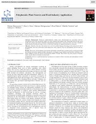 Pdf Polyphenols Plant Sources And Food Industry Applications