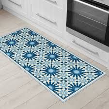 Maybe you would like to learn more about one of these? Dark Blue Kitchen Mat Vinyl Floor Mat With Moroccan Tiles Etsy