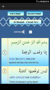 Sebab kebanyakan yang dishare di lain tempat hanya berupa ayat 1 10 sahaja. Surah Al Waqiah Fur Android Apk Herunterladen