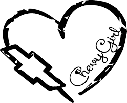 Chevy Girl Bowtie Heart Rear Window Truck Car Auto Vinyl Vinyl Graphic Decal Sticker Chevy Girl Chevy Stickers Chevy Tattoo