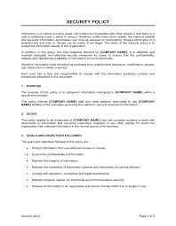 Free cctv policy template uk. Information Security Policy Document Template