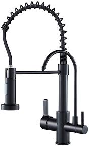 Kitchen faucet with sprayer and water filter. Buy Menatt Commercial 3 In 1 Spring Drinking Water Faucet High Arc Pull Down Sprayer Spring Kitchen Sink Faucet Ro System Water Filter Faucet Integrated Into Kitchen Faucet Matte Black Online In Turkey