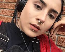 Rose Gold Quadruple Straight Stacked Septum Ring ~ Four Row Nose Ring ~  Quad Stack Body Jewelry ~ Rose Gold Dipped