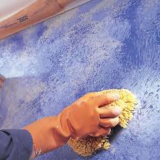 Sponge painting is easy to learn and easier to master. Home Dzine How To Disguise Disaster Walls