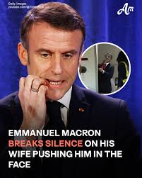 French President Emmanuel Macron brings clarity after a video of his wife  Brigitte pushing him in the face went viral. 😳