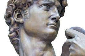 Head of David statue by Michelangelo