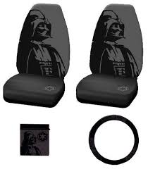Darth Vader With Galactic Empire Logo Star Wars Car Truck Suv Universal Fit Seat Covers And Steering Wheel Cover Empire Logo Pocket Pouch Steering Wheel Cover
