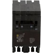 It is just 2 single pole 20 ampere breakers tied together at the factory with an internal common trip mechanism. Square D Homeline 2 20 Amp Single Pole 1 30 Amp 2 Pole Quad Tandem Circuit Breaker Homt2020230cp The Home Depot