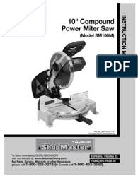 The shopmaster 10 in slide compound miter saw is a lightweight saw easily moved from room to room or job to. Delta Shop Master Sm100m Compound Miter Saw Pdf Electrical Connector Personal Protective Equipment