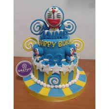 Kue ulang tahun cup cake doraemon. Kue Ulang Tahun Tema Doraemon Uk 15 10 Shopee Indonesia