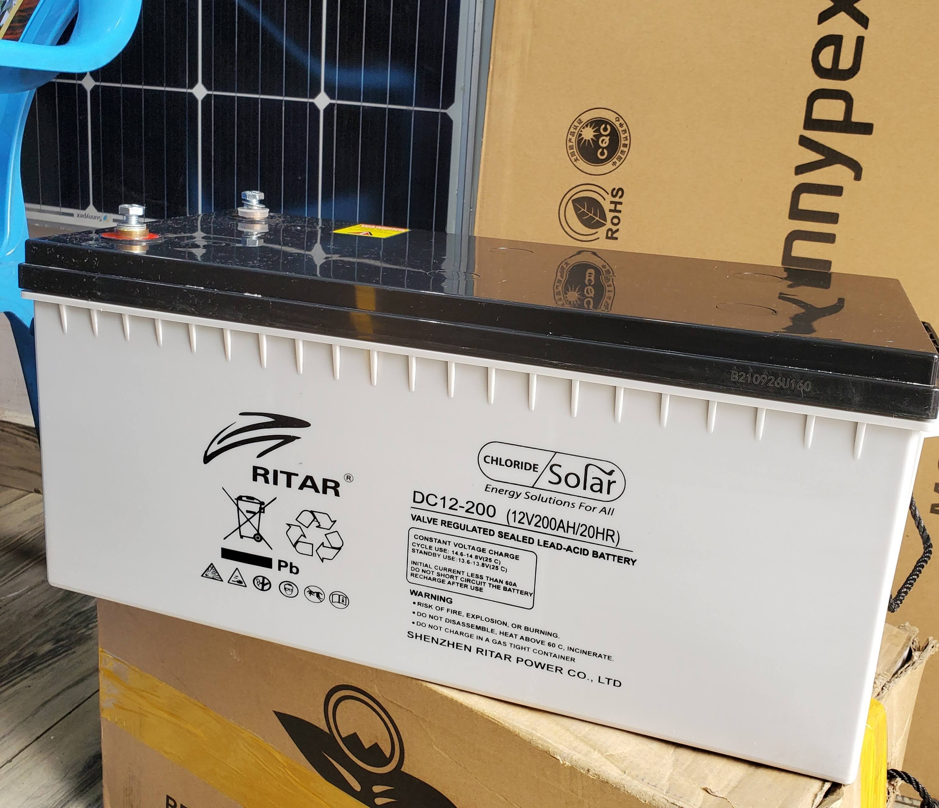 Best 20Hrs 200AH Solar Ritar batteries Deep Cycle Dry