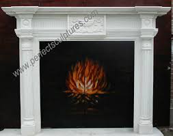 Lightweight cast stones add rustic charm to any hearth, for a fraction of the cost of the real thing. Carved White Stone Marble Fireplace Surround With Column Pillar Qy Le084 China Marble Fireplace Fireplace Mantel Made In China Com